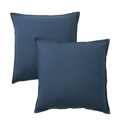 Lot de 2 taies d'oreiller coton lavé - SOMEO