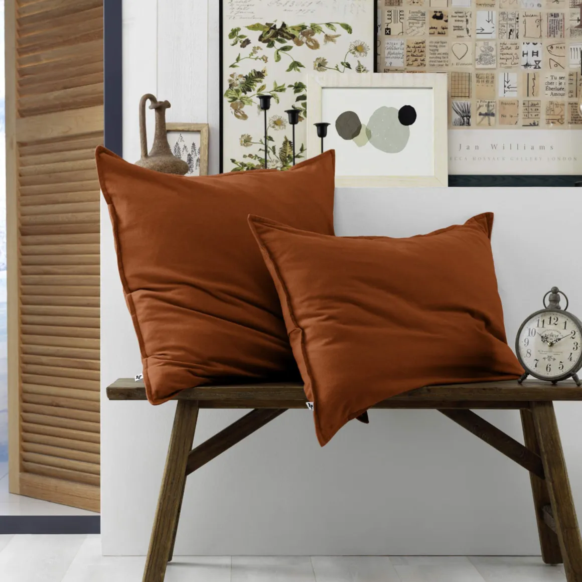 Lot de 2 taies d'oreiller flanelle orange