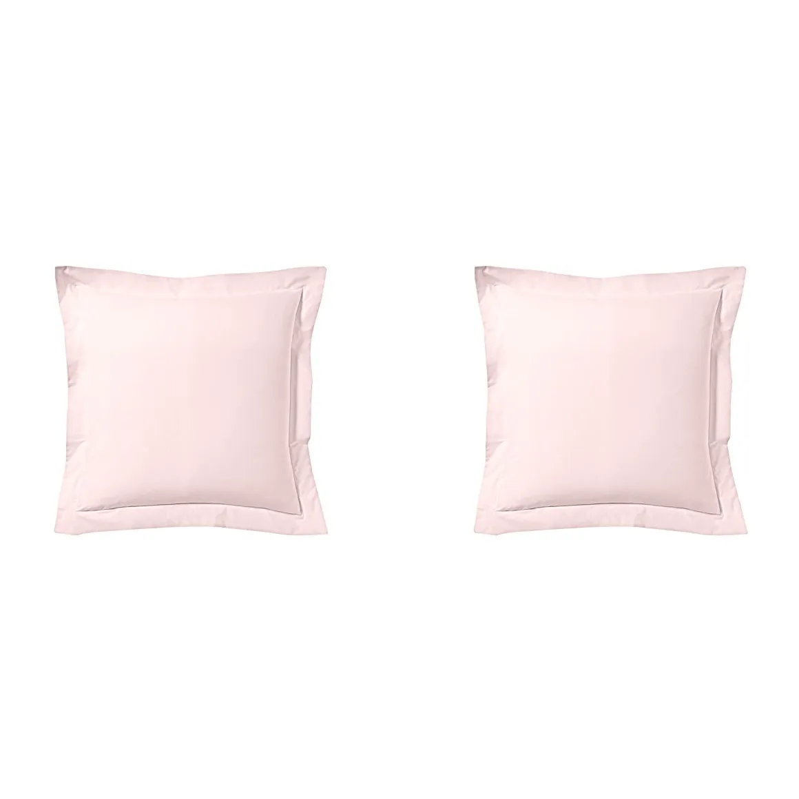 Lot de 2 taies d'oreiller rose aube 100% lin