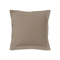 Lot de 2 taies d'oreillers biscuit 100% coton