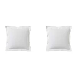 Lot de 2 taies d'oreillers blanc 100% coton biologique
