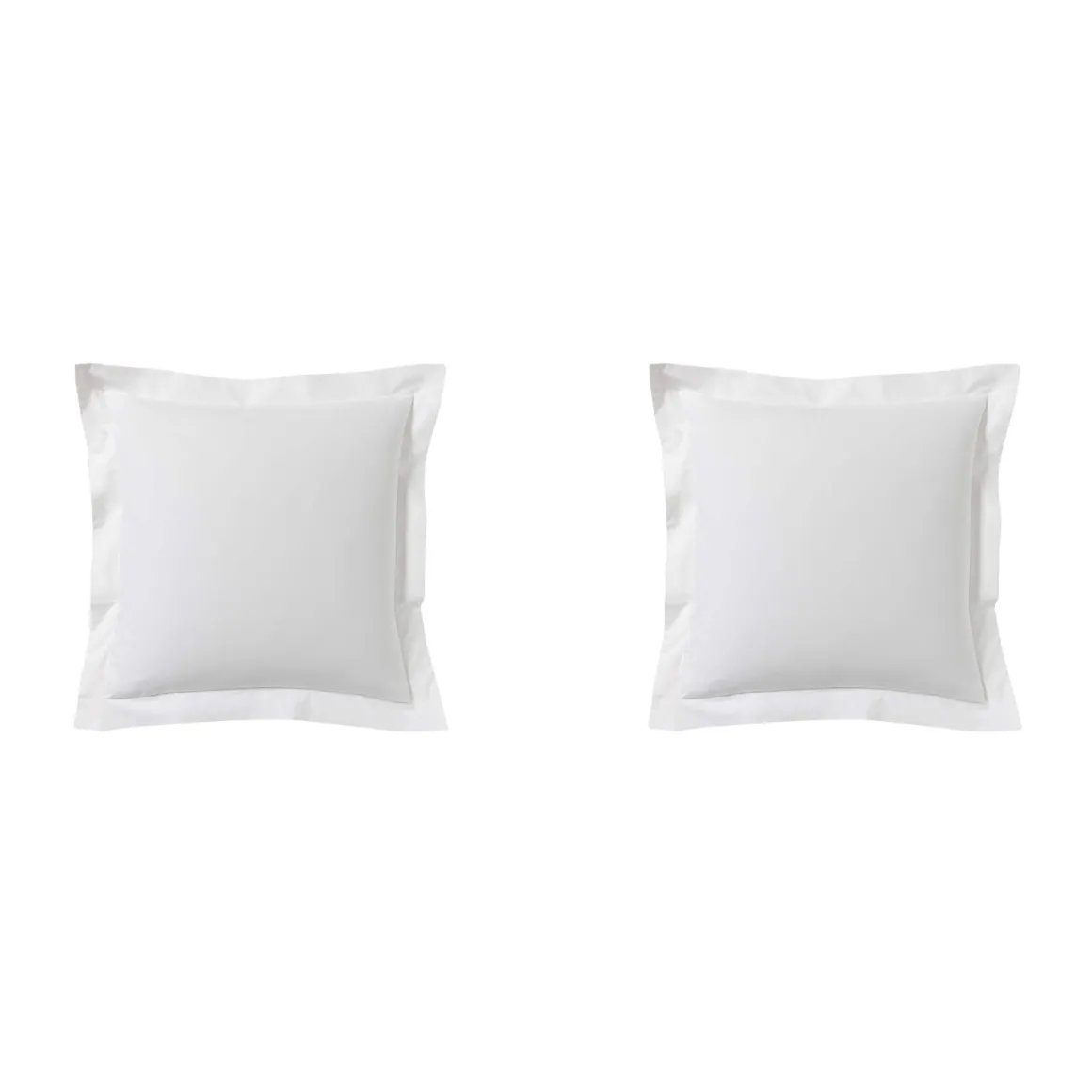 Lot de 2 taies d'oreillers blanc 100% coton biologique