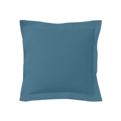 Lot de 2 taies d'oreillers bleu minéral 100% coton biologique