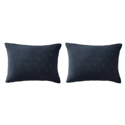 Lot de 2 taies d'oreillers brodées double gaze de coton