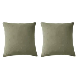 Lot de 2 taies d'oreillers brodées double gaze de coton