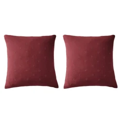 Lot de 2 taies d'oreillers brodées double gaze de coton