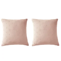 Lot de 2 taies d'oreillers brodées double gaze de coton
