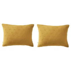 Lot de 2 taies d'oreillers brodées double gaze de coton