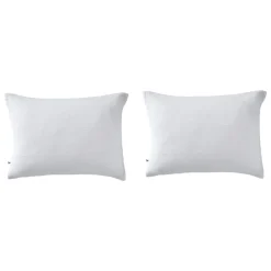 Lot de 2 taies d'oreillers brodées double gaze de coton