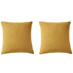 Lot de 2 taies d'oreillers brodées double gaze de coton