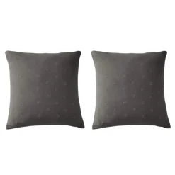 Lot de 2 taies d'oreillers brodées double gaze de coton
