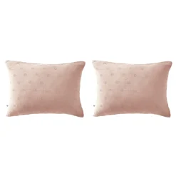 Lot de 2 taies d'oreillers brodées double gaze de coton