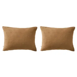 Lot de 2 taies d'oreillers brodées double gaze de coton