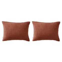 Lot de 2 taies d'oreillers brodées double gaze de coton