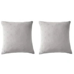 Lot de 2 taies d'oreillers brodées double gaze de coton