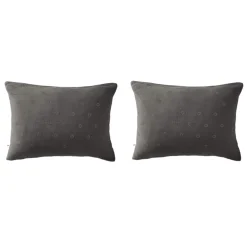 Lot de 2 taies d'oreillers brodées double gaze de coton