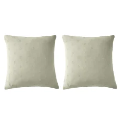 Lot de 2 taies d'oreillers brodées double gaze de coton