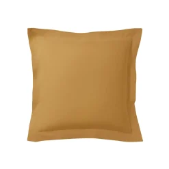 Lot de 2 taies d'oreillers curry 100% coton biologique