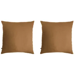 Lot de 2 taies d'oreillers double gaze de coton marron