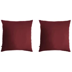 Lot de 2 taies d'oreillers double gaze de coton bordeaux
