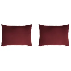 Lot de 2 taies d'oreillers double gaze de coton bordeaux