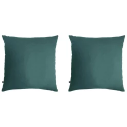 Lot de 2 taies d'oreillers double gaze de coton bleu canard