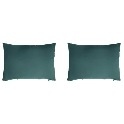 Lot de 2 taies d'oreillers double gaze de coton bleu canard