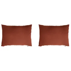 Lot de 2 taies d'oreillers double gaze de coton orange terracotta