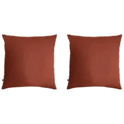 Lot de 2 taies d'oreillers double gaze de coton orange terracotta