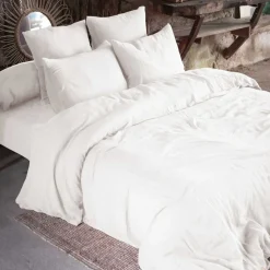 Lot de 2 taies d'oreillers double gaze de coton blanc
