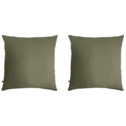 Lot de 2 taies d'oreillers double gaze de coton kaki