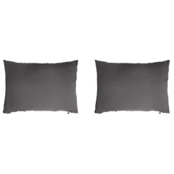 Lot de 2 taies d'oreillers double gaze de coton gris anthracite