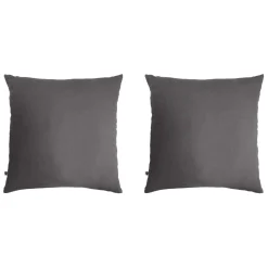 Lot de 2 taies d'oreillers double gaze de coton gris anthracite