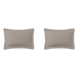 Lot de 2 taies d'oreillers percale lin