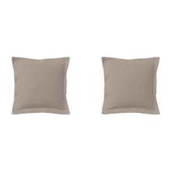 Lot de 2 taies d'oreillers percale lin