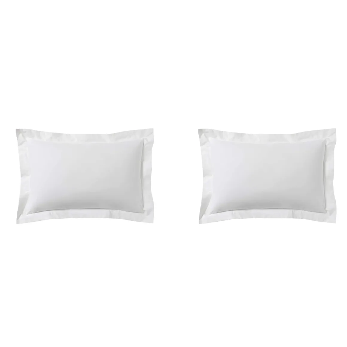 Lot de 2 taies d'oreillers percale blanc