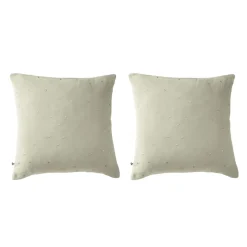 Lot de 2 taies d'oreillers à pois brodés double gaze de coton