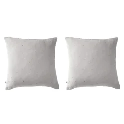 Lot de 2 taies d'oreillers à pois brodés double gaze de coton
