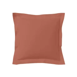 Lot de 2 taies d'oreillers terracotta 100% coton