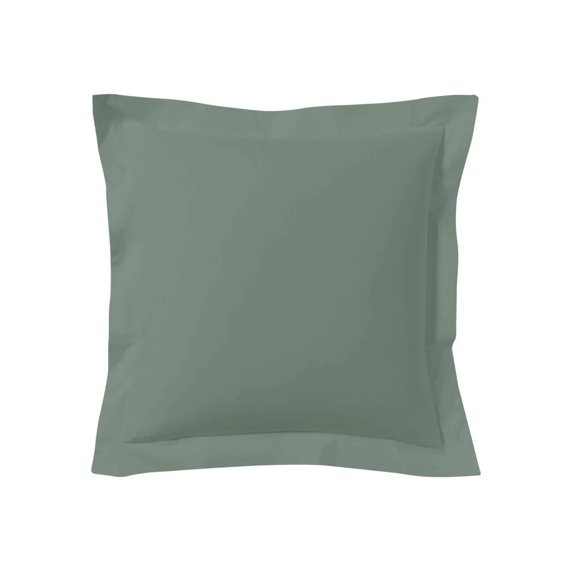 Lot de 2 taies d'oreillers vert de gris 100% coton