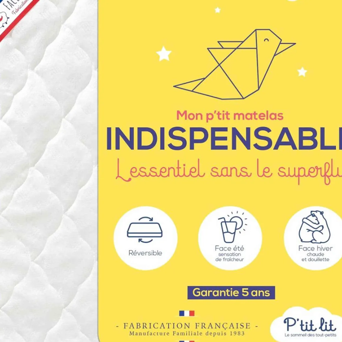 Matelas bébé sans substances nocives L'INDISPENSABLE