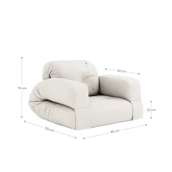 Matelas futon et fauteuil 2 en 1 HIPPO 90x200