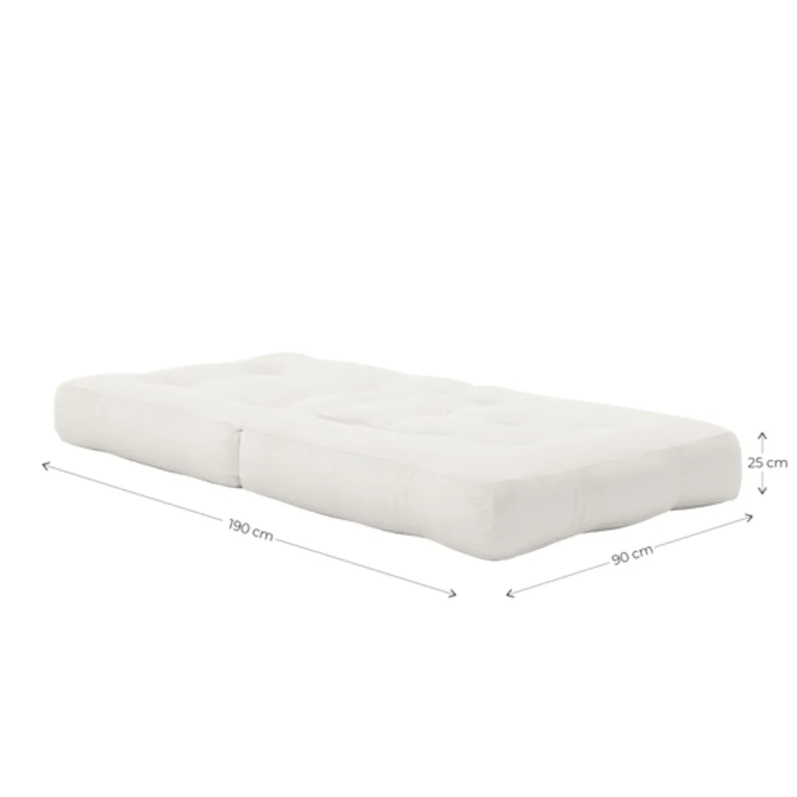 Matelas futon et pouf 2 en 1 CUBE 90x190