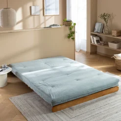 Matelas futon latex ferme tissu velours côtelé - Terre de Nuit