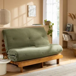 Matelas futon latex ferme tissu velours côtelé - Terre de Nuit