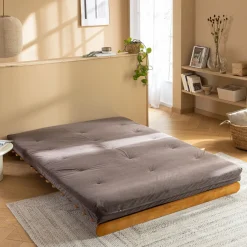 Matelas futon latex ferme tissu velours côtelé - Terre de Nuit