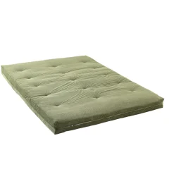 Matelas futon mémoire de forme ferme tissu velours côtelé - Terre de Nuit