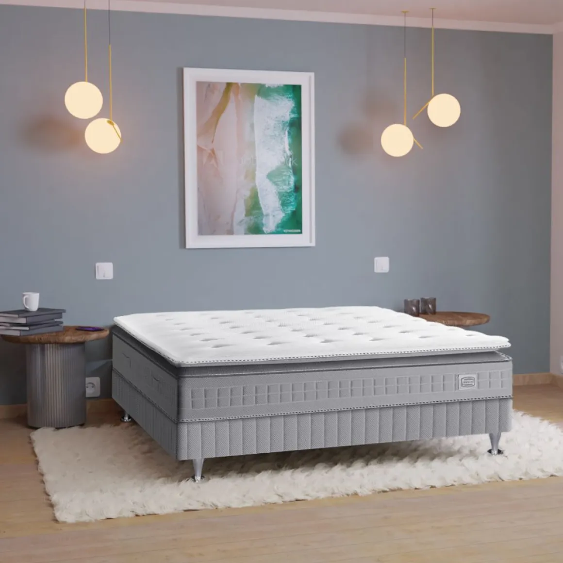 Matelas Simmons 651 ressorts ensachés + surmatelas intégré SW5