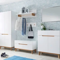 Meuble à chaussures blanc 4 tiroirs avec banc - ET16023