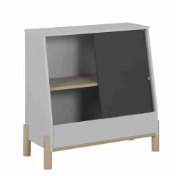 Meuble de rangement enfant avec porte coulissante ardoise - RA5042